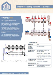 Luxusheat Flowmeter Manifold