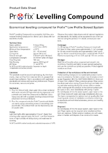 Profix Levelling Compound - Product Data Sheet