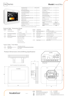 Heatmiser NeoUltra Datasheet