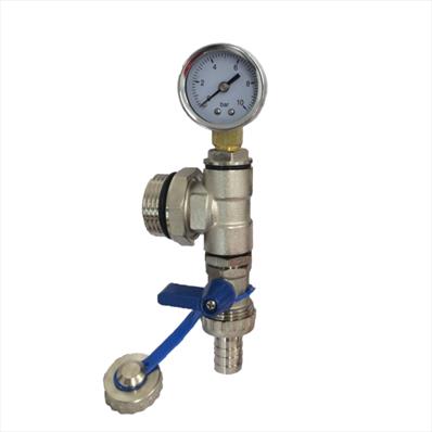 Luxusheat Manifold Endcap - Pressure Gauge