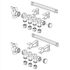 Manifold with Isolating Taps 2 Way - 2 Way - 3/4”