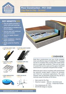 Luxusheat Clip Rail & Clip Screed FC1 C&D Datasheet
