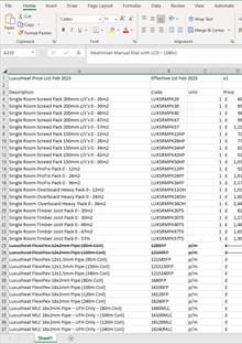Luxusheat UFH Price List Feb 2023 Excel